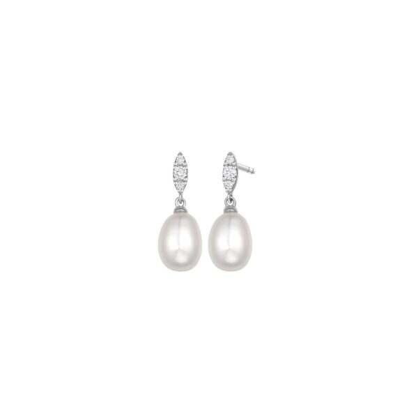 Pearl with Diamonds Swing Earrings