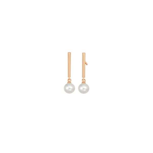 Rose Gold Pearl Stake Earring