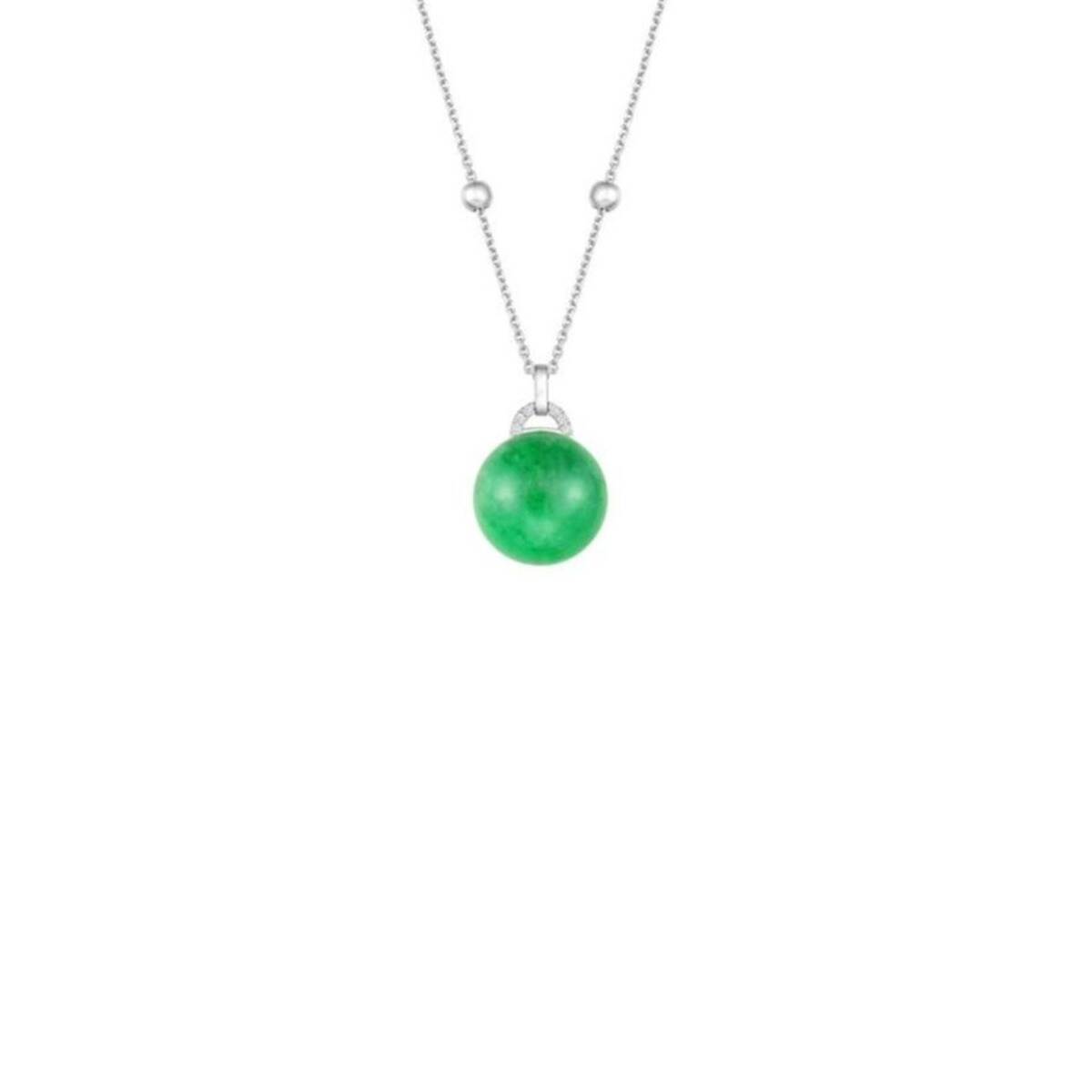 White Gold Globe Jade Pendant