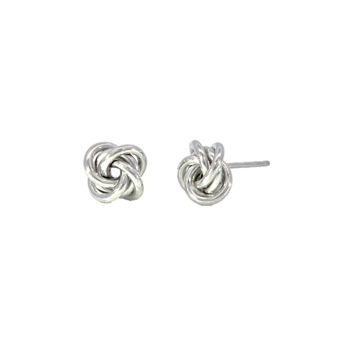 White Gold Knot Earrings