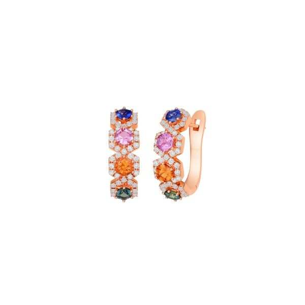 Rose Gold Rainbow Gemstone Earrings